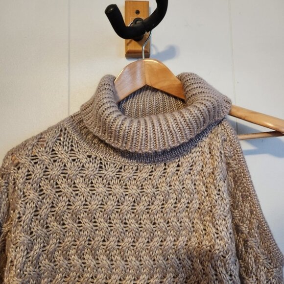 Addition Elle Cable Knit Chunky Turtleneck Sweater Cold Shoulder Tunic winter - Picture 6 of 14